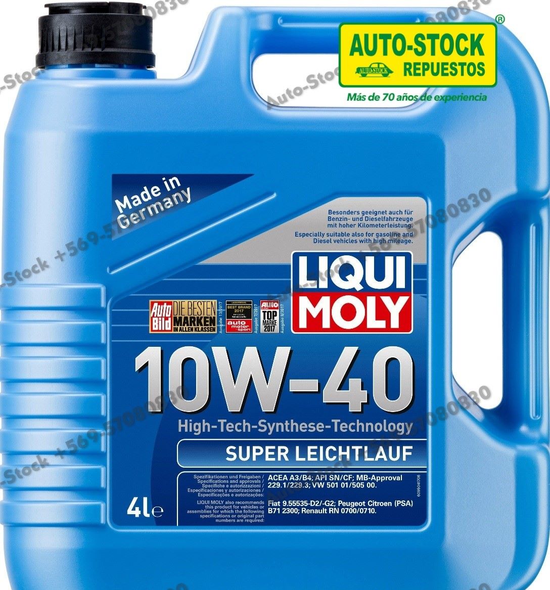 ACEITE LIQUI MOLY 10W40 SINTETICO SUPER LEICHTLAUF